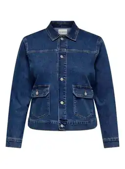 Wehkamp ONLY CARMAKOMA denim spijkerjas dark blue denim aanbieding