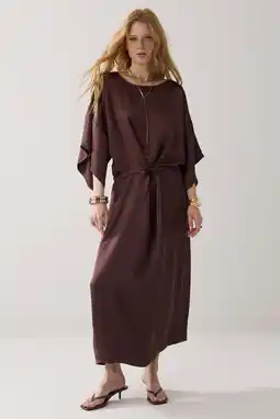 Wehkamp Summum midi jurk bruin aanbieding