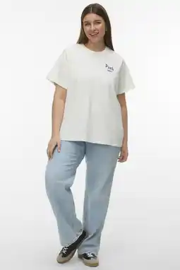 Wehkamp VERO MODA CURVE T-shirt met backprint wit aanbieding