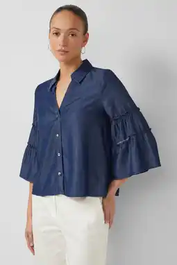 Wehkamp s.Oliver BLACK LABEL blouse dark blue denim aanbieding