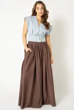 Wehkamp Est'seven maxi rok bruin aanbieding