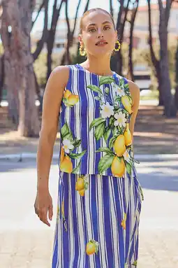 Wehkamp LOLALIZA gestreepte top met split - blauw aanbieding
