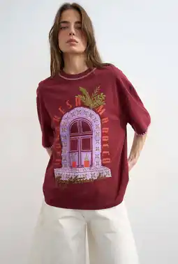 Wehkamp TOPSHOP T-shirt donkerrood aanbieding