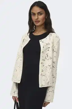 Wehkamp JDY vest gehaakt ecru aanbieding