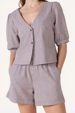 Wehkamp Another-Label gestreepte blouse bruin aanbieding