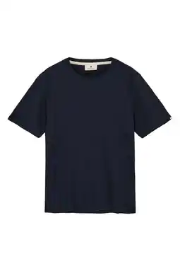 Wehkamp Anerkjendt regular T-shirt met textuur donkerblauw aanbieding