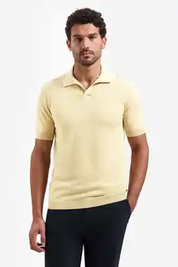 Wehkamp No Excess regular polo fijn gebreid geel aanbieding