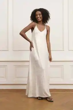 Wehkamp Lofty Manner maxi jurk met ceintuur - ecru aanbieding