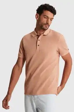 Wehkamp Cast Iron regular polo gebreid zalm aanbieding