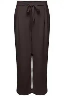 Wehkamp ONLY CARMAKOMA straight highwaist casual broek donkerbruin aanbieding