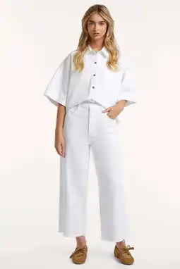 Wehkamp Circle of Trust loose fit jeans ecru aanbieding