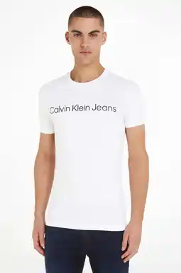 Wehkamp CALVIN KLEIN JEANS T-shirt met logo wit aanbieding