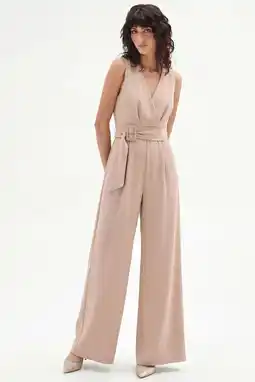 Wehkamp Rinascimento jumpsuit met ceintuur - beige aanbieding