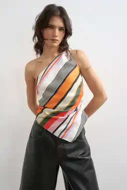 Wehkamp TOPSHOP gestreepte asymmetrische top multi aanbieding