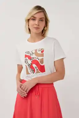 Wehkamp Esqualo T-shirt ecru aanbieding