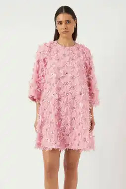 Wehkamp YAS korte jurk met pailletten roze aanbieding