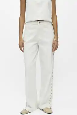 Wehkamp OBJECT OBJRIO wide leg jeans wit aanbieding