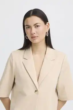 Wehkamp ICHI cropped blazer beige aanbieding