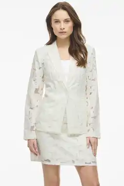 Wehkamp VILA kanten regular blazer wit aanbieding