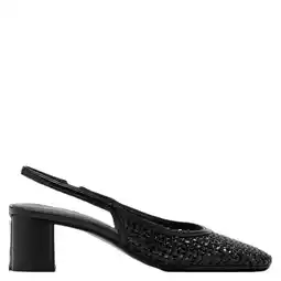 Wehkamp Mango leren slingback pumps zwart aanbieding