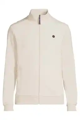 Wehkamp Petrol Industries sweatvest met textuur ecru aanbieding