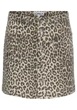 Wehkamp ONLY mini rok met panterprint bruin aanbieding
