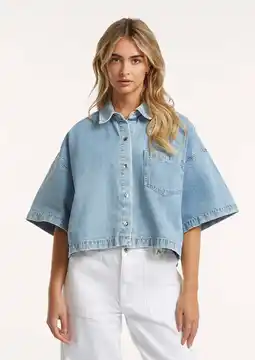 Wehkamp Circle of Trust denim blouse medium blue denim aanbieding