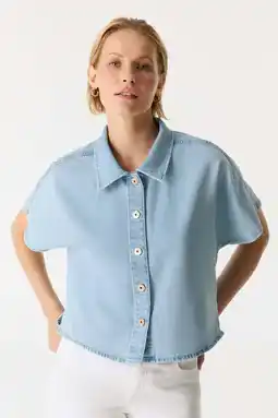 Wehkamp Cup of Joe Denim denim blouse light blue denim aanbieding