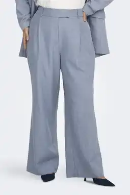 Wehkamp ONLY CARMAKOMA wide leg highwaist pantalon blauw aanbieding