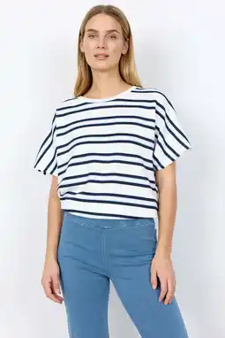 Wehkamp Soyaconcept gestreepte top donkerblauw aanbieding