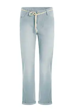 Wehkamp Para Mi denim highwaist gestreepte broek lichtblauw aanbieding