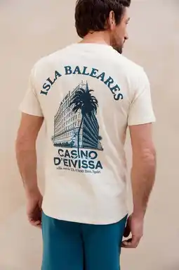 Wehkamp Kultivate regular T-shirt met backprint ecru aanbieding
