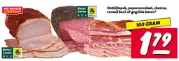 Nettorama Ontbijtspek, pepercervelaat, chorizo, corned beef of gegrilde bacon aanbieding