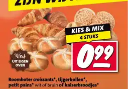 Nettorama Roomboter croissants, tijgerbollen , petit pains of kaiserbroodjes aanbieding