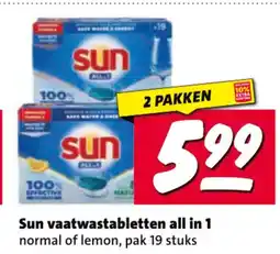 Nettorama Sun vaatwastabletten all in 1 aanbieding