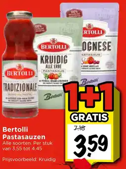 Vomar Voordeelmarkt Bertolli PastasauzenAlle soorten. Per stuk van 3.55 tot 4.45 Prijsvoorbeeld: Kruidig aanbieding