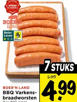Vomar Voordeelmarkt BOER'N LAND BBQ Varkens- braadworsten aanbieding
