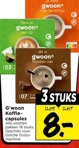 Vomar Voordeelmarkt G'woon Koffie- capsules aanbieding