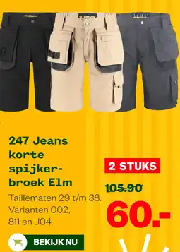Welkoop 247 Jeans korte spijker- broek Elm aanbieding