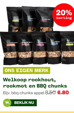 Welkoop Welkoop rookhout, rookmot en BBQ chunks aanbieding