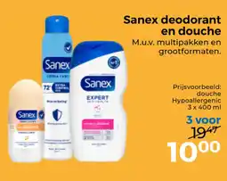 Trekpleister Sanex deodorant en douche aanbieding