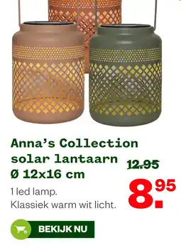 Welkoop Anna's Collection solar lantaarn Ø 12x16 cm aanbieding
