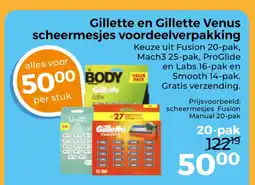Trekpleister Gillette en Gillette Venus scheermesjes voordeelverpakking aanbieding