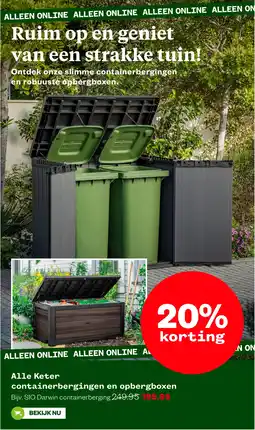 Welkoop Alle Keter containerbergingen en opbergboxen aanbieding