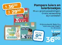Trekpleister Pampers luiers en luierbroekjes aanbieding