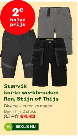 Welkoop Størvik korte werkbroeken Ron, Stijn of Thijs aanbieding