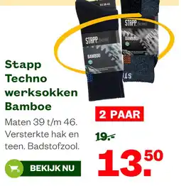 Welkoop Stapp techno werksokken bamboe aanbieding