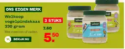 Welkoop Welkoop vogelpindakaas 330 gram aanbieding