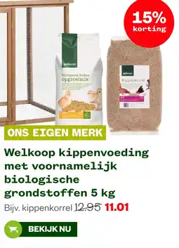 Welkoop Welkoop kippenvoeding met voornamelijk biologische grondstoffen 5 kg aanbieding