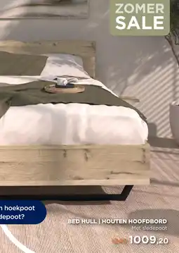 TotaalBED Bed Hull | houten hoofdbord | 140 x 200 cm | Slede poten aanbieding